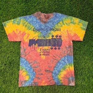 Woodstock Tie-Dye Shirt Women Small 17x23 Country Music